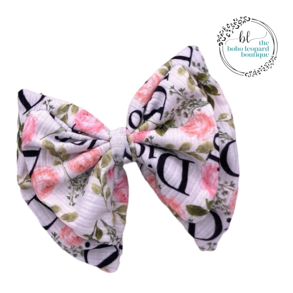 Girls handmade layered fabric hair bow